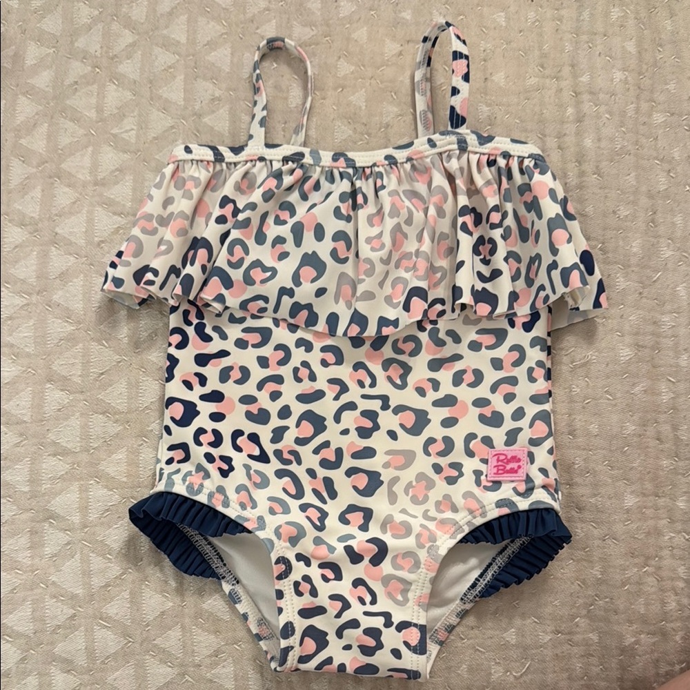 Leopard Print Ruffle Butts Swimsuit